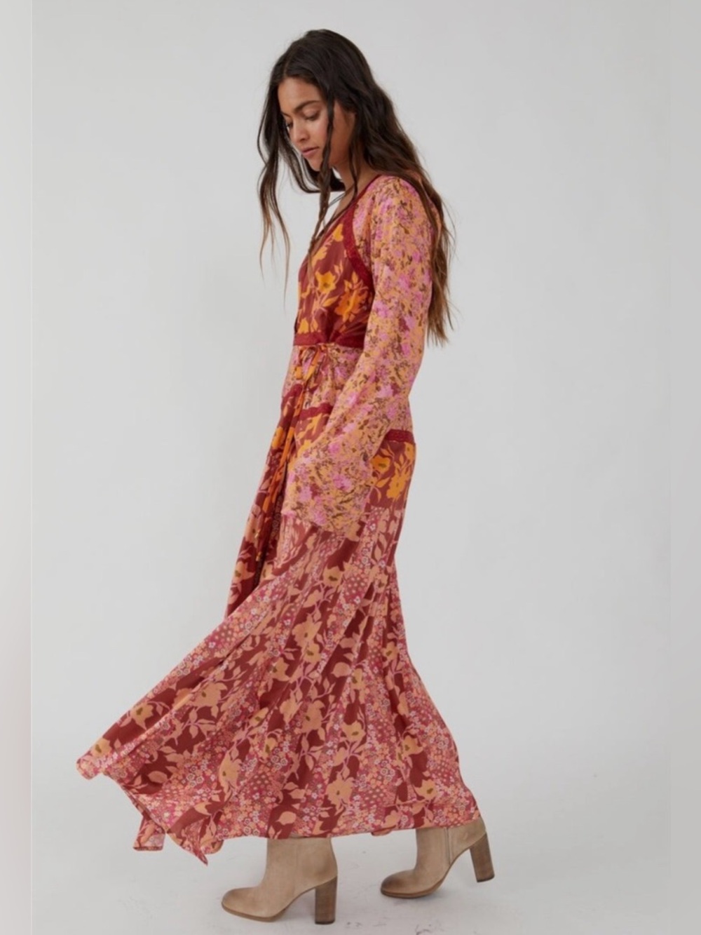NWOT Free People Tilda Wrap Dress Size Large - Picture 3 of 13